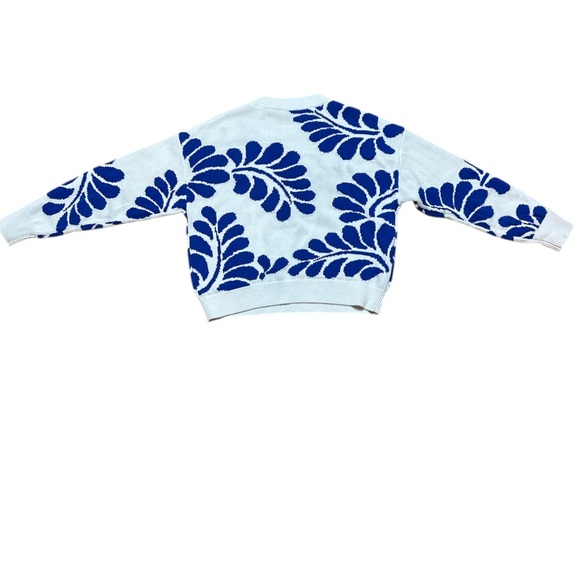 Ann Taylor Long Sleeve Floral Jacquard Pullover Sweater Size: M 100% Cotton - Picture 3 of 7